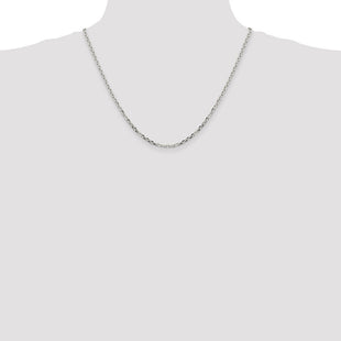 Sterling Silver Diamond-cut Forzantine Cable Chain (Style QPE15-20)