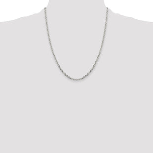 Sterling Silver Diamond-cut Forzantine Cable Chain (Style QPE15-22)