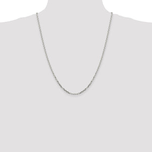 Sterling Silver Diamond-cut Forzantine Cable Chain (Style QPE15-24)