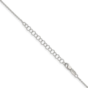 Sterling Silver Diamond-cut Forzantine Cable Chain w/2in ext. (Style QPE47E-18)