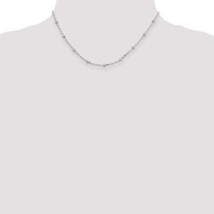 Sterling Silver Fancy Beaded Chain (Style QPE53-16)
