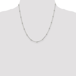 Sterling Silver Fancy Beaded Chain (Style QPE53-20)