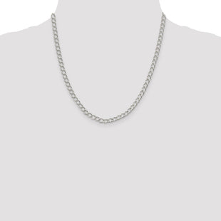 Sterling Silver Half Round Wire Open Curb Chain (Style QPE58-20)
