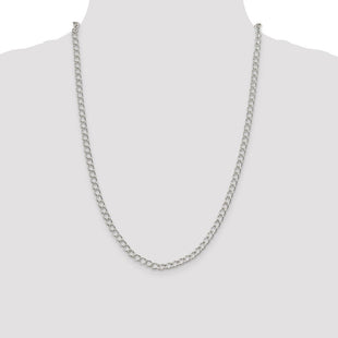 Sterling Silver Half Round Wire Open Curb Chain (Style QPE58-24)