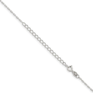 Sterling Silver Diamond-cut Long Link Cable Chain w/2in ext. (Style QPE68E-18)