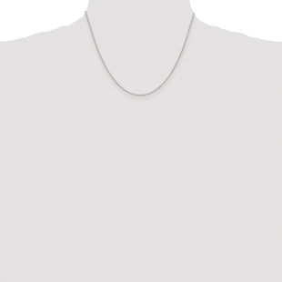Sterling Silver Rhodium-plated Diamond-cut Long Link Cable Chain (Style QPE68R-18)