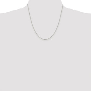 Sterling Silver Rhodium-plated Diamond-cut Long Link Cable Chain (Style QPE68R-20)