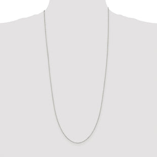 Sterling Silver Rhodium-plated Diamond-cut Long Link Cable Chain (Style QPE68R-30)