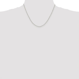 Sterling Silver Rhodium-plated Diamond-cut Long Link Cable Chain (Style QPE69R-18)