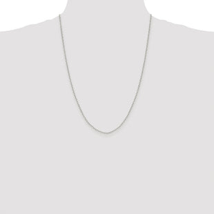 Sterling Silver Rhodium-plated Diamond-cut Long Link Cable Chain (Style QPE69R-24)