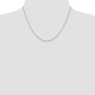 Sterling Silver Flat Link Cable Chain (Style QPE76-18)
