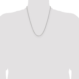 Sterling Silver Diamond-cut Forzantine Cable Chain (Style QPE89-22)