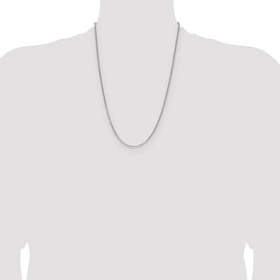 Sterling Silver Diamond-cut Forzantine Cable Chain (Style QPE89-24)