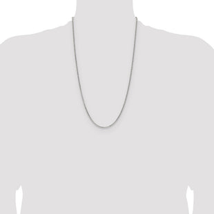Sterling Silver Diamond-cut Forzantine Cable Chain (Style QPE89-26)