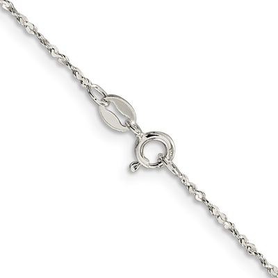 Sterling Silver Twisted Serpentine Chain, 16 x 1.4mm