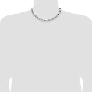 Sterling Silver Flat D/C Pave Figaro Chain (Style QPF160-16)