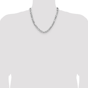 Sterling Silver Flat D/C Pave Figaro Chain (Style QPF160-20)