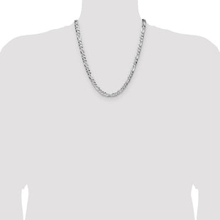 Sterling Silver Flat D/C Pave Figaro Chain (Style QPF160-22)