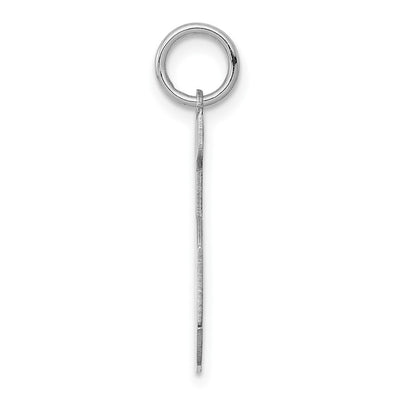 Sterling Silver/Rhodium-plated Polished Number 5 Charm, 24 x 10mm