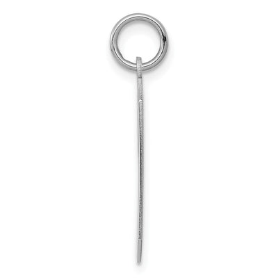 Sterling Silver/Rhodium-plated Polished Number 9 Charm, 24 x 10mm