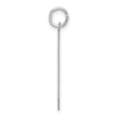Sterling Silver/Rhodium-plated Polished Number 0 Charm, 28.02 x 12.33mm