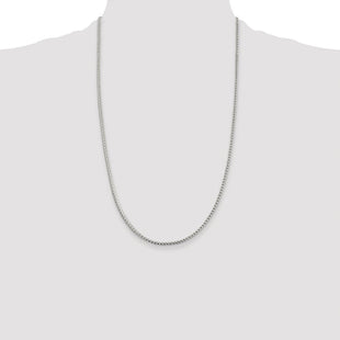 Sterling Silver Rhodium-plated D/C Square Franco Chain (Style QQF080R-26)