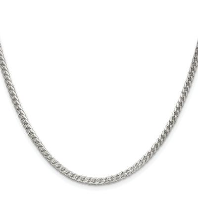 Sterling Silver Rhodium-plated D/C Square Franco Chain, 16 x 3mm