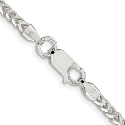 Sterling Silver Rhodium-plated D/C Square Franco Chain, 16 x 3mm