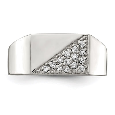 Sterling Silver Rhodium Plated Men's CZ Fashion Ring
