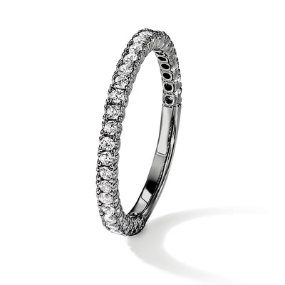 Sterling Shimmer Sterling Silver Black Rhodium-plated 28 Stone CZ Band