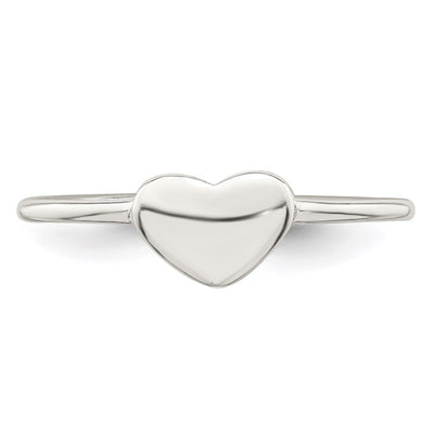Sterling Silver Polished Heart Ring
