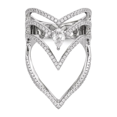 Pure Fire Sterling Silver Rhod-plated CZ Ring