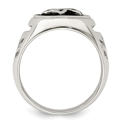 Sterling Silver Antiqued Star of David Ring