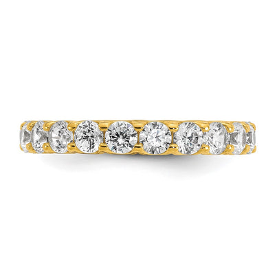 Sterling Shimmer Sterling Silver Gold-tone Flash Gold-plated CZ 20 Stone Eternity Band