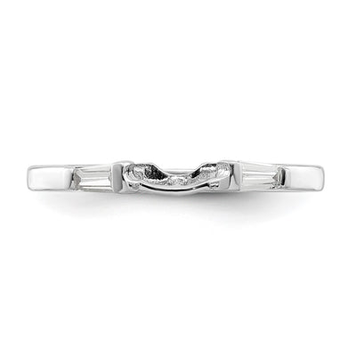Sterling Silver Rhodium-plated CZ Two Piece Wedding Set Rings