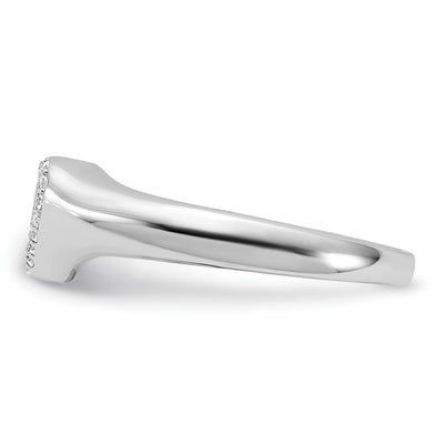 Sterling Silver Rhodium-plated Micro Pavé CZ Heart Ring