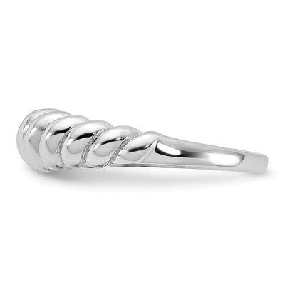 Sterling Silver Rhodium-plated Scalloped Ring