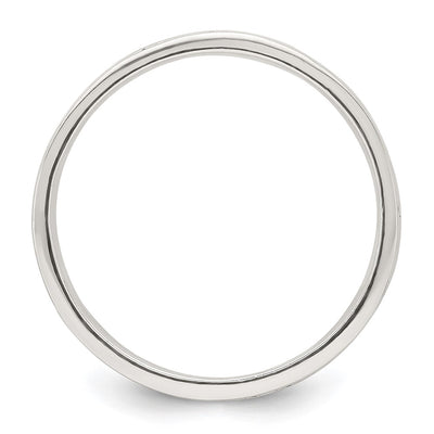 Sterling Silver Polished Oxidized Patterned Men's Band Ring