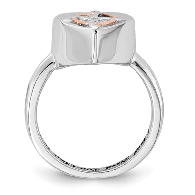 Sterling Silver Rhodium-plated with Rose-tone Circle Celtic Heart I STILL NEED YOU CLOSE TO ME (Inside) Ash Holder Size