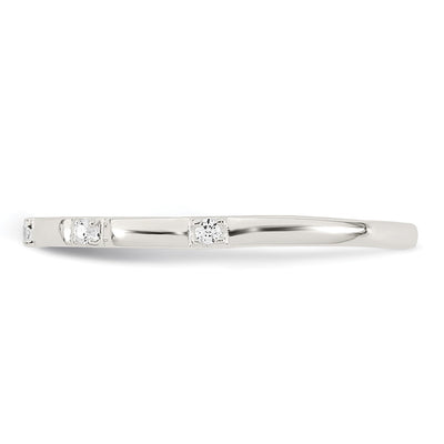 Sterling Silver Polished CZ Band Size