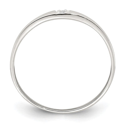 Sterling Silver Polished CZ Band Size