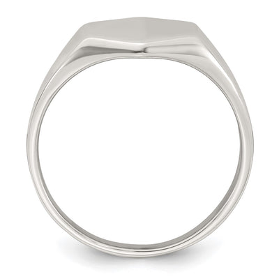 Sterling Silver Polished x Hexagon Closed Back Size 9 Mens Signet Ring