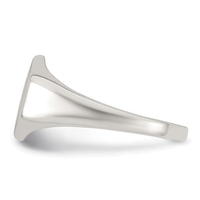 Sterling Silver Polished x Hexagon Closed Back Size 9 Mens Signet Ring