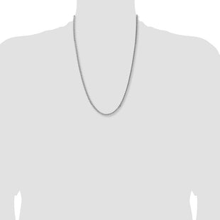 Sterling Silver Rhodium-plated Domed w/ Side D/C Curb Chain (Style QRC120R-24)