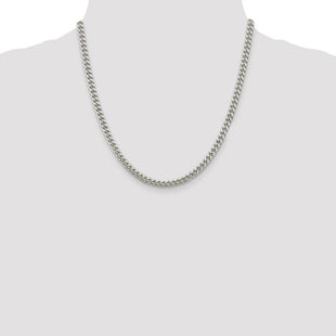 Sterling Silver Domed w/ Side D/C Curb Chain (Style QRC150-20)
