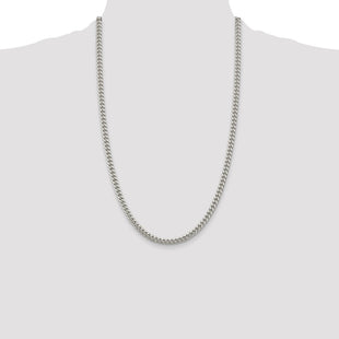 Sterling Silver Domed w/ Side D/C Curb Chain (Style QRC150-22)