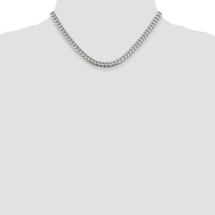 Sterling Silver Domed w/ Side D/C Curb Chain (Style QRC180-16)