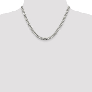 Sterling Silver Domed w/ Side D/C Curb Chain (Style QRC180-18)