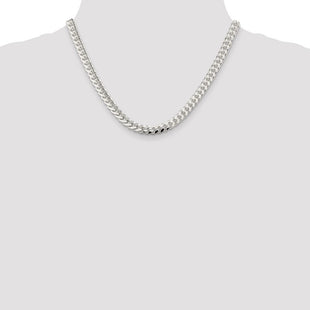 Sterling Silver Domed w/ Side D/C Curb Chain (Style QRC200-18)