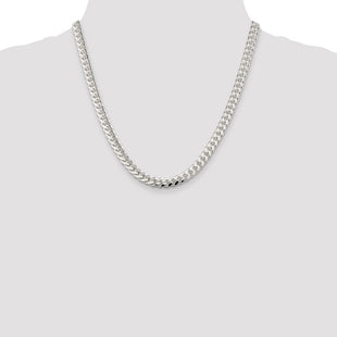 Sterling Silver Domed w/ Side D/C Curb Chain (Style QRC200-20)